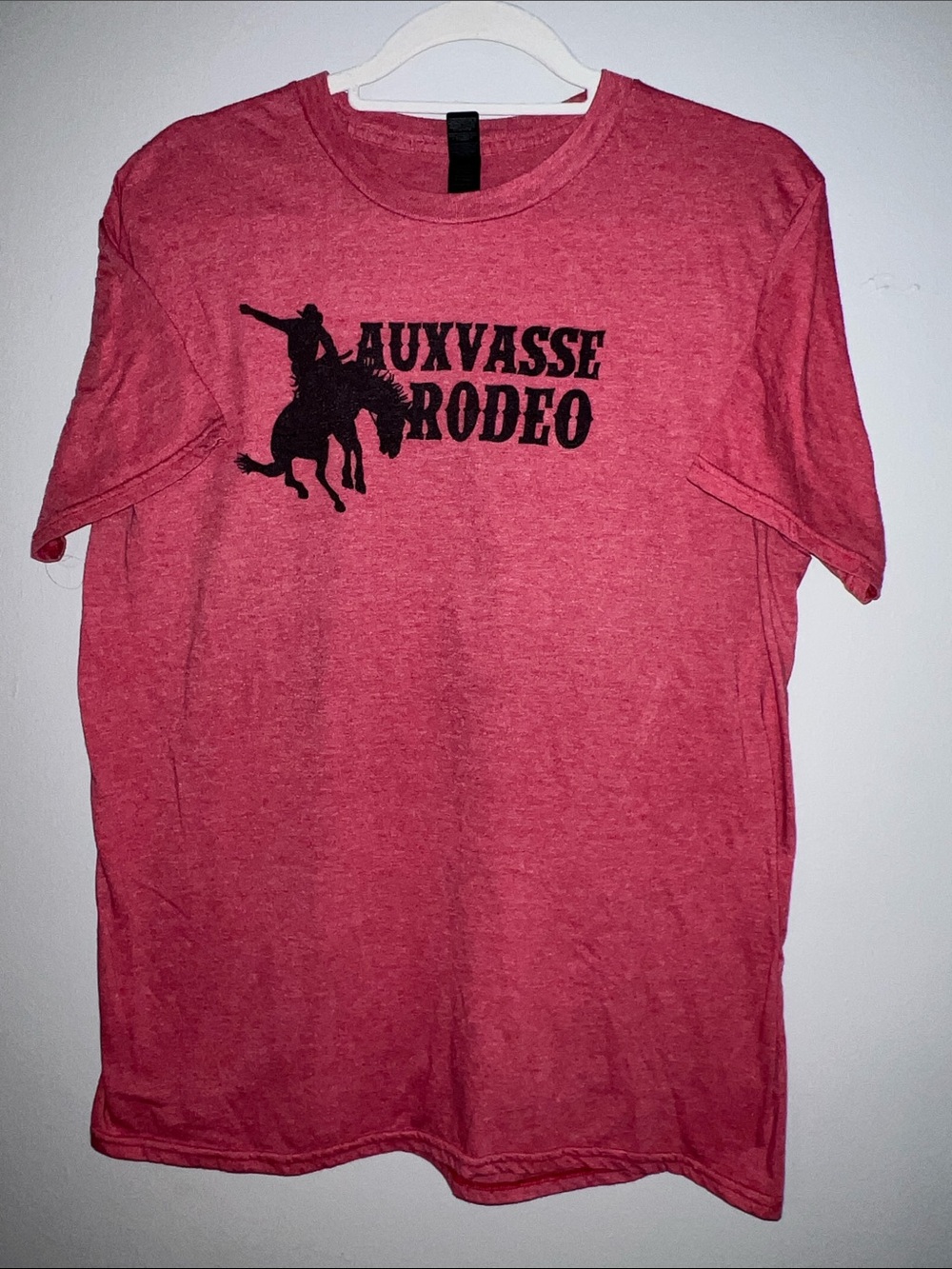 Anvil Lightweight by Gildan Heather Red Auxvasse Rodeo Graphic Tee Size L